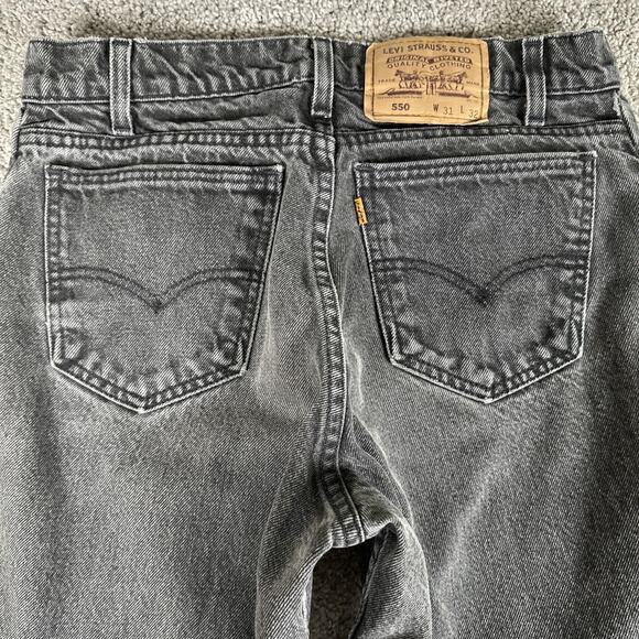 Vtg Levis Jeans Mens 31x32 (Fits 30x31) Faded Black 550 Relaxed Fit Made in USA - Picture 11 of 12